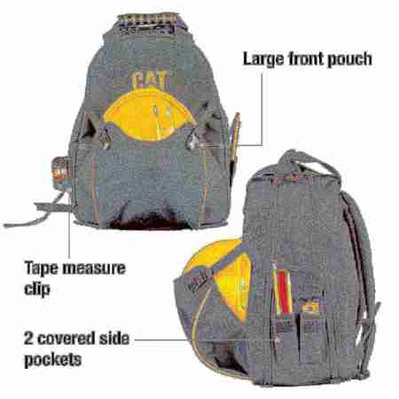 Cat Backpack, 17 Inch Tech Tool Backpack, Black/Yellow, Polyester 240047